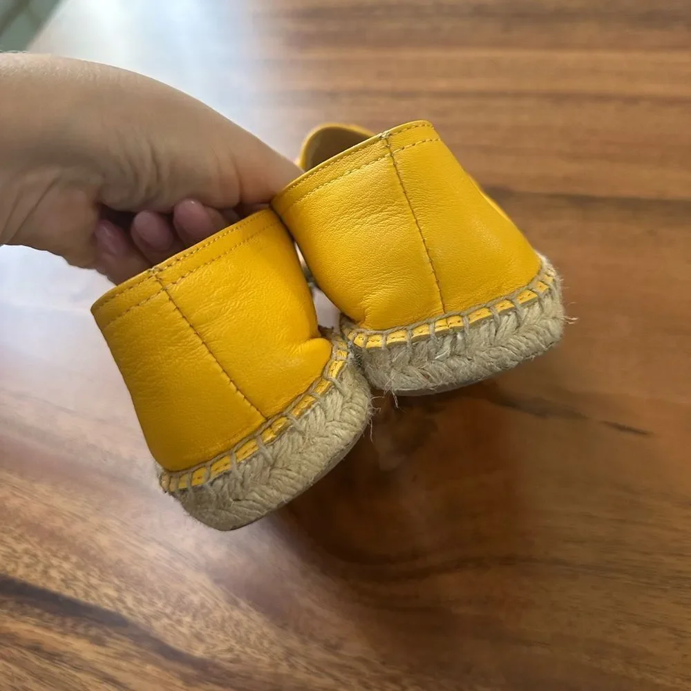 Talbots Izzy Knot Soft Nappa Leather Yellow Espadrilles